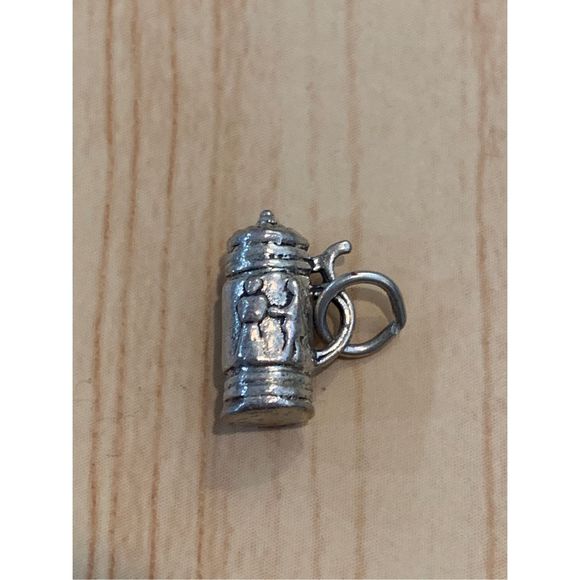 .925 Beer Stein Sterling Silver Jewelry Charm - Picture 2 of 4